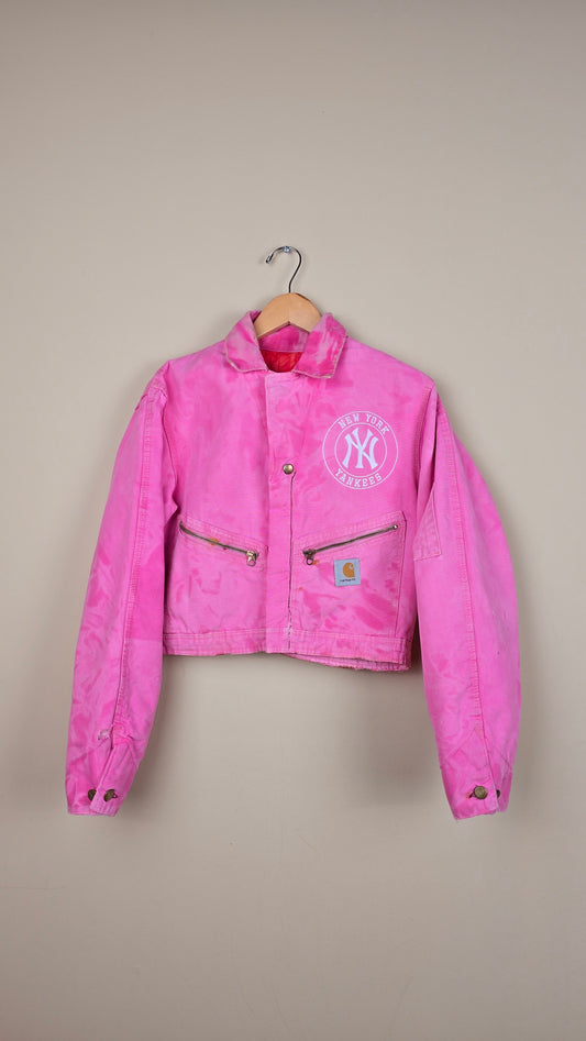 Vintage Carhartt X NY Yankees Cropped Jacket | Pink - Size S (077)