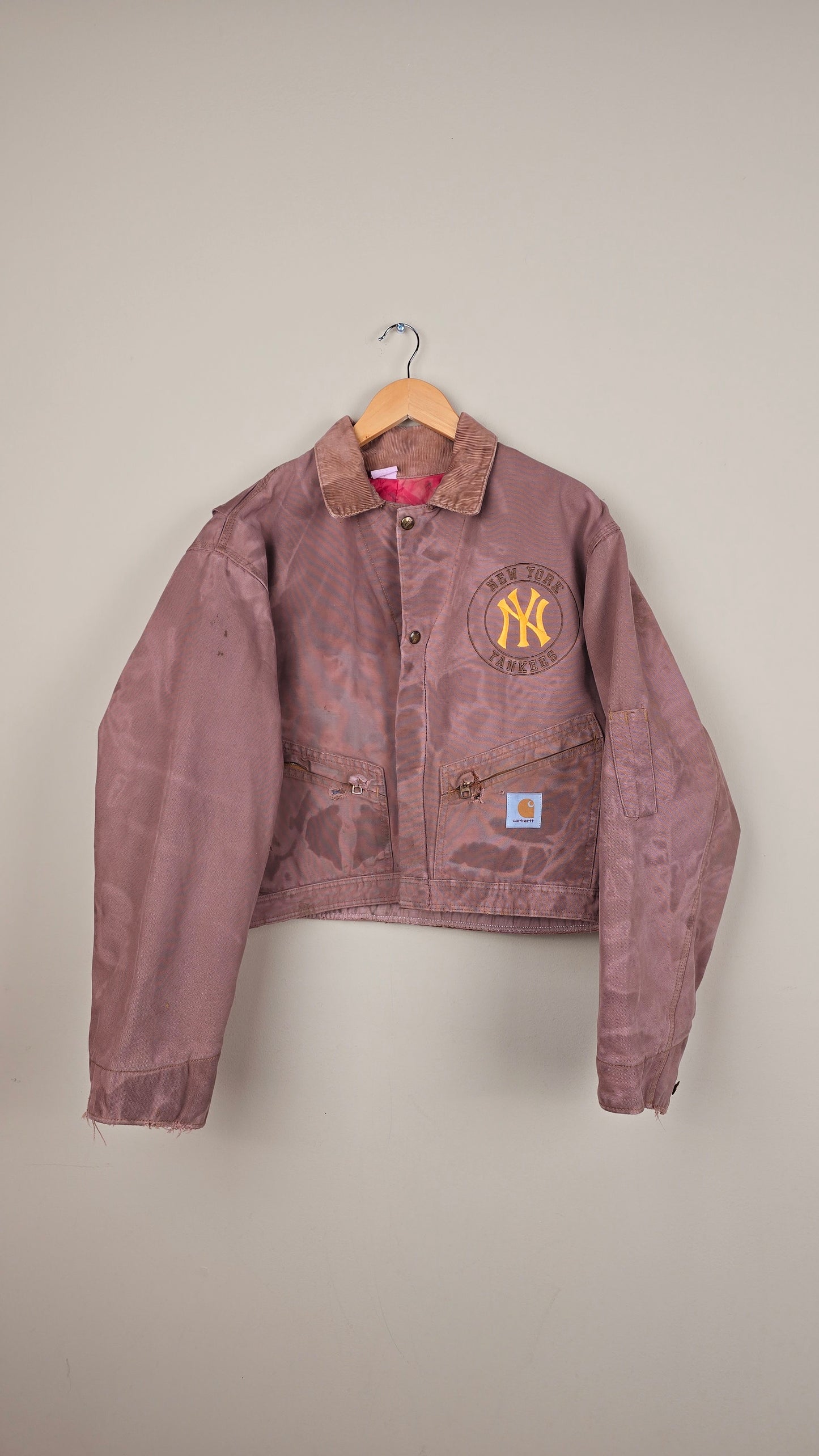 Vintage Carhartt X NY Yankees Cropped Jacket | Brown - Size M (078)