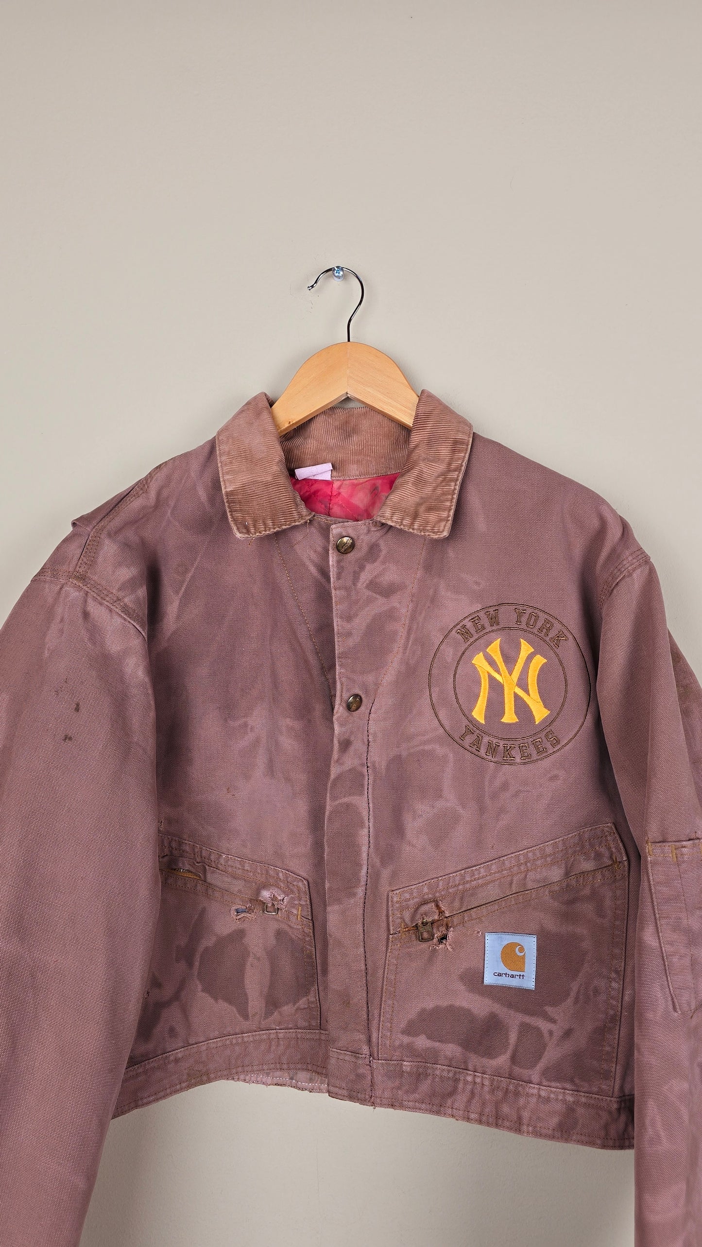 Vintage Carhartt X NY Yankees Cropped Jacket | Brown - Size M (078)
