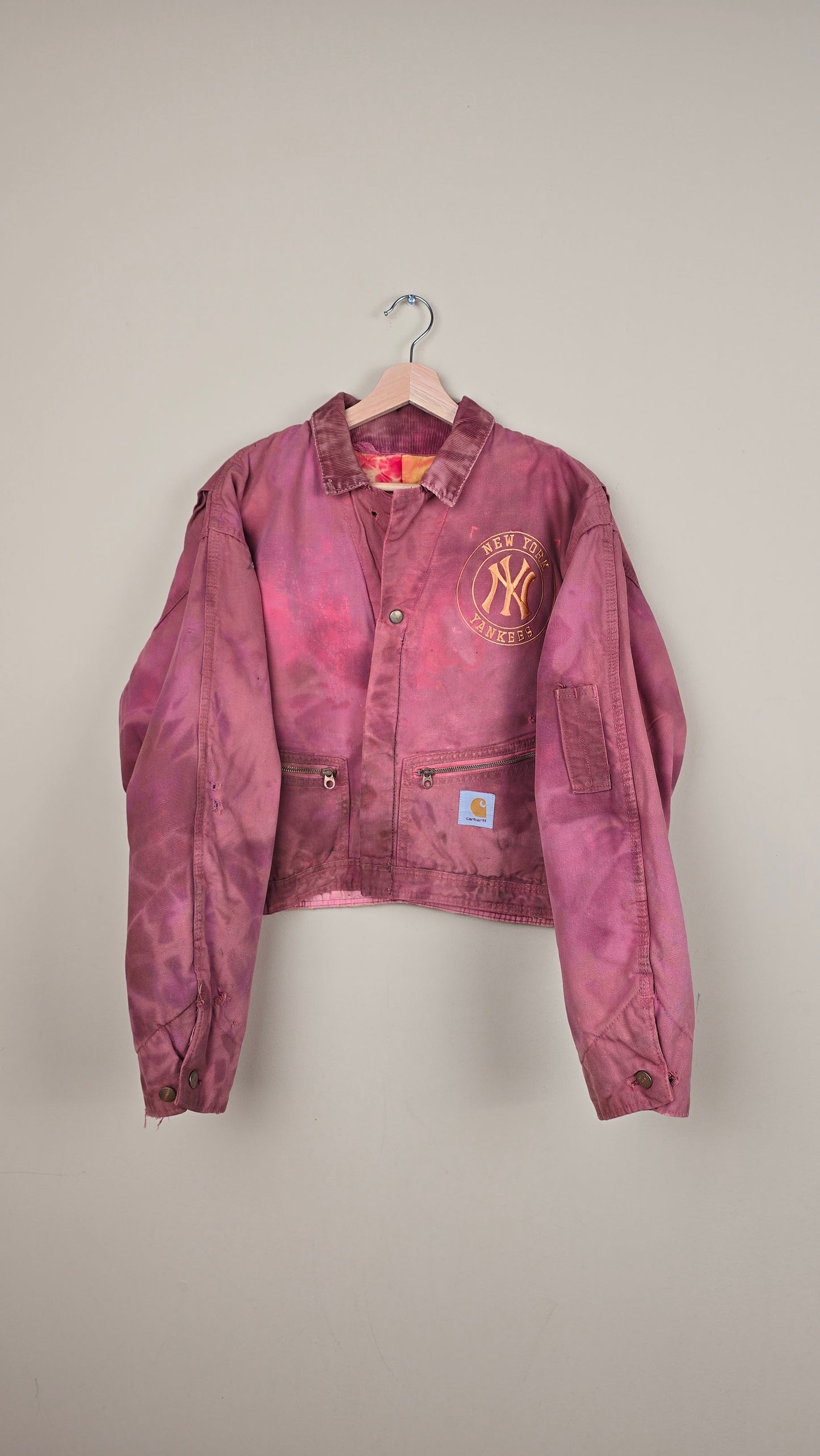 Vintage Carhartt X NY Yankees Cropped Jacket | Galactic Brown - Size M (079)