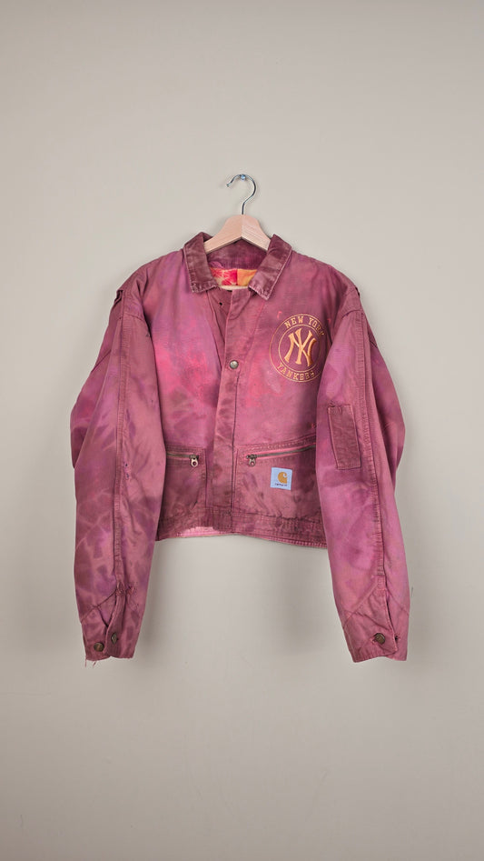 Vintage Carhartt X NY Yankees Cropped Jacket | Galactic Brown - Size M (079)