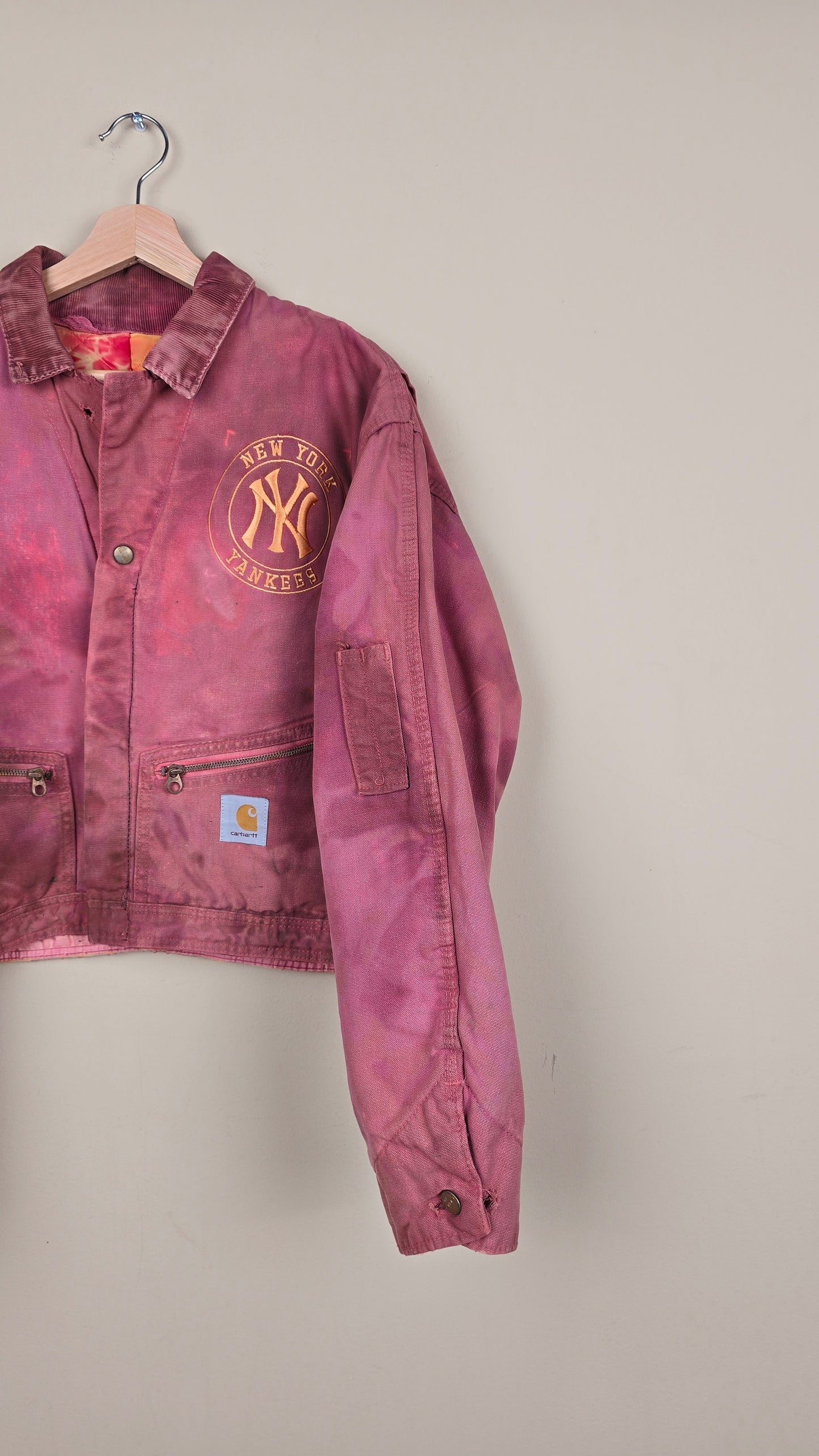 Vintage Carhartt X NY Yankees Cropped Jacket | Galactic Brown - Size M (079)