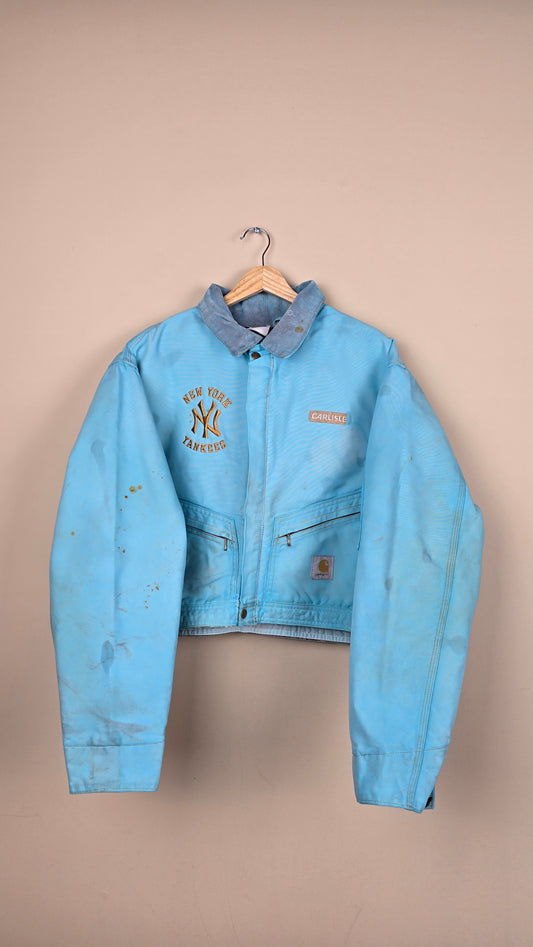 Vintage Carhartt X NY Yankees Cropped Jacket | Blue - Size L (080)