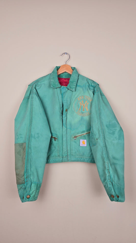 Vintage Carhartt X NY Yankees Cropped Jacket | Green - Size L (081)