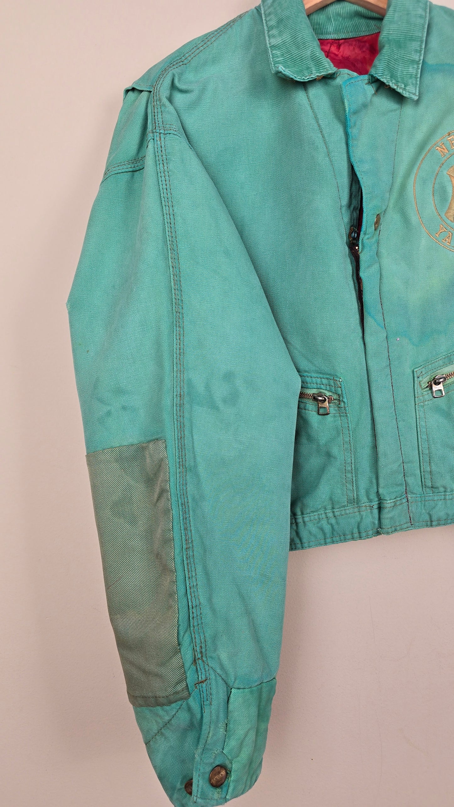 Vintage Carhartt X NY Yankees Cropped Jacket | Green - Size L (081)