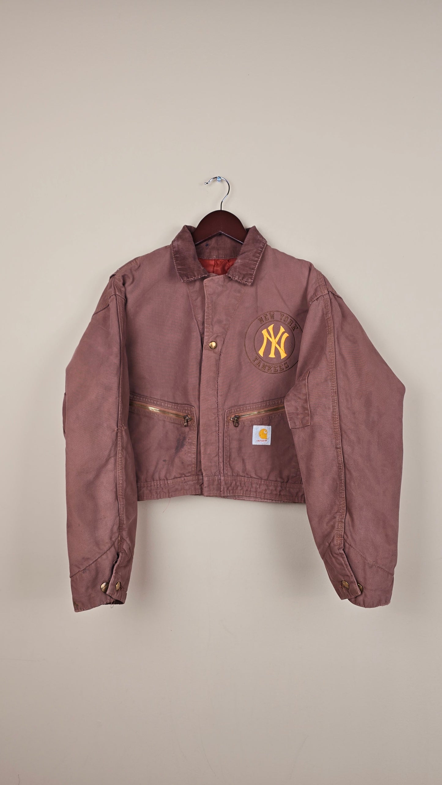 Vintage Carhartt X NY Yankees Cropped Jacket | Brown - Size M (083)