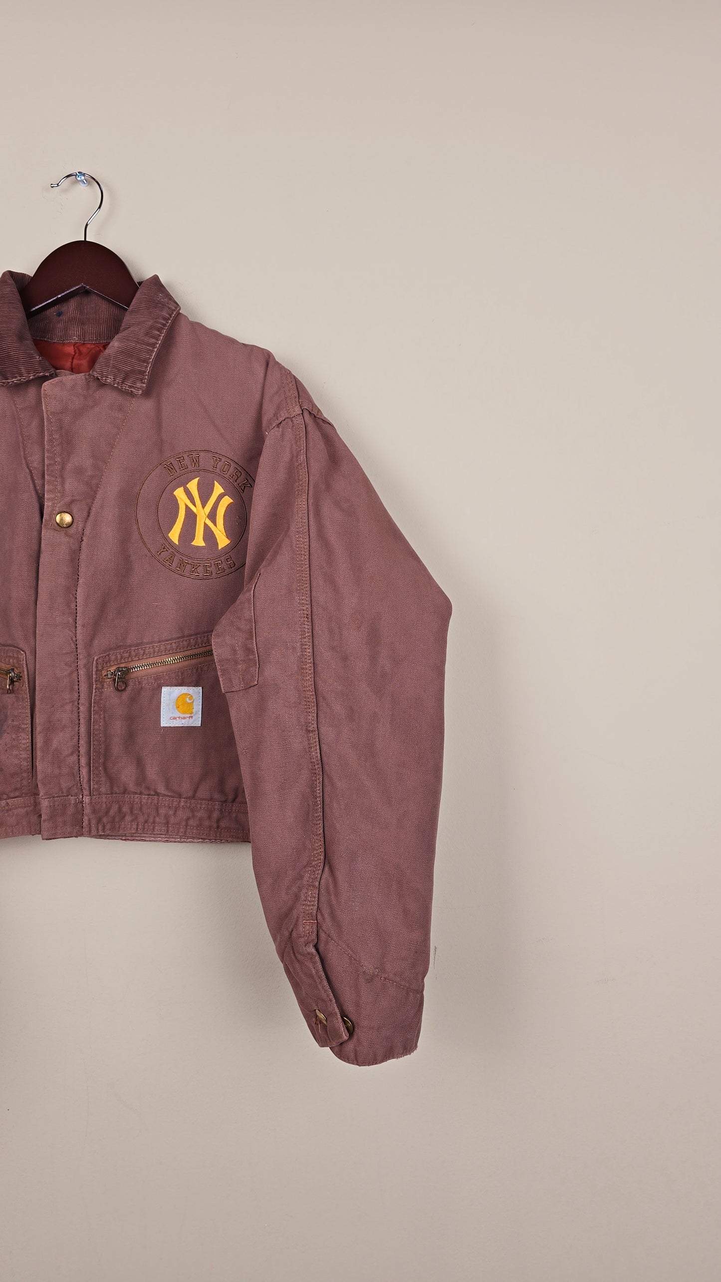 Vintage Carhartt X NY Yankees Cropped Jacket | Brown - Size M (083)