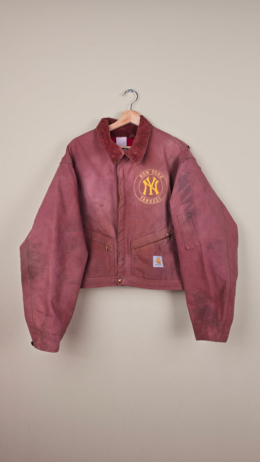 Vintage Carhartt X NY Yankees Cropped Jacket | Brown - Size L (084)