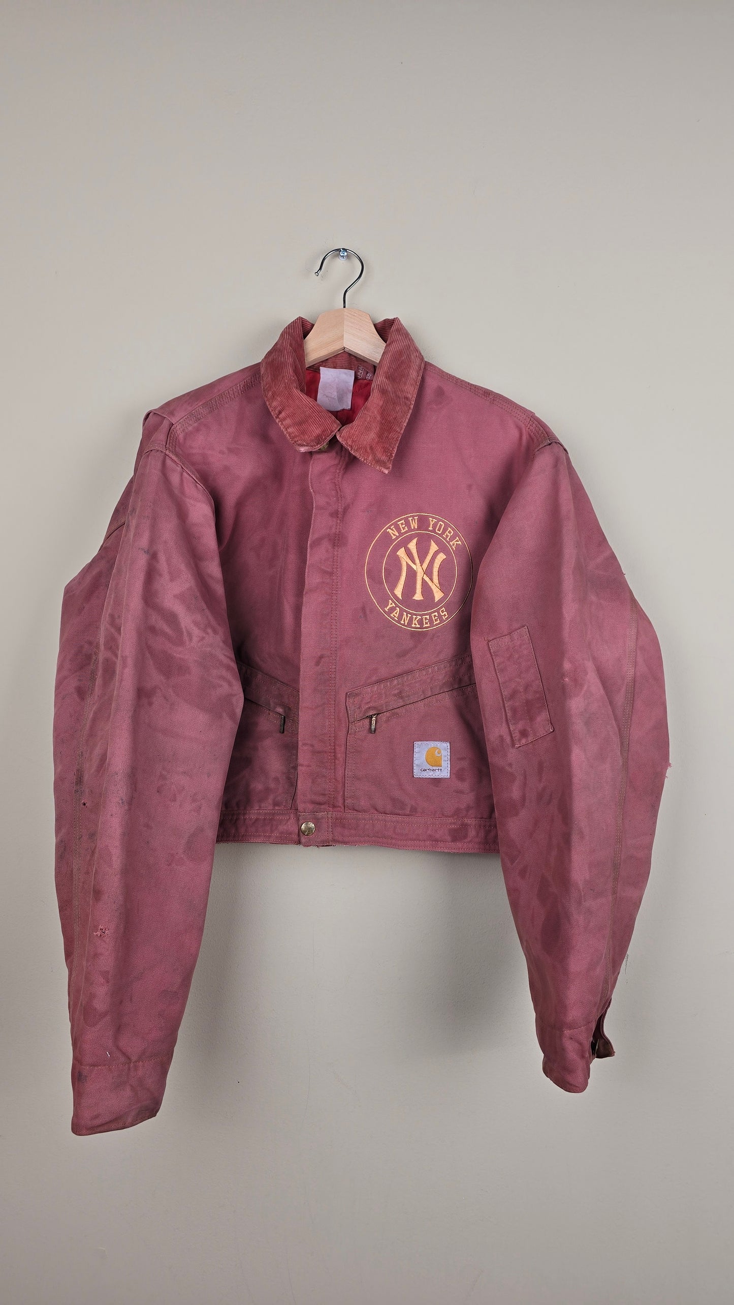 Vintage Carhartt X NY Yankees Cropped Jacket | Brown - Size M (085)