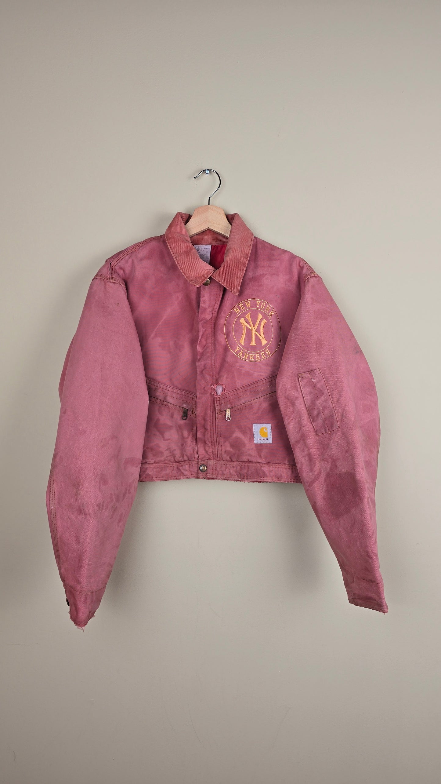 Vintage Carhartt X NY Yankees Cropped Jacket | Brown - Size S (087)