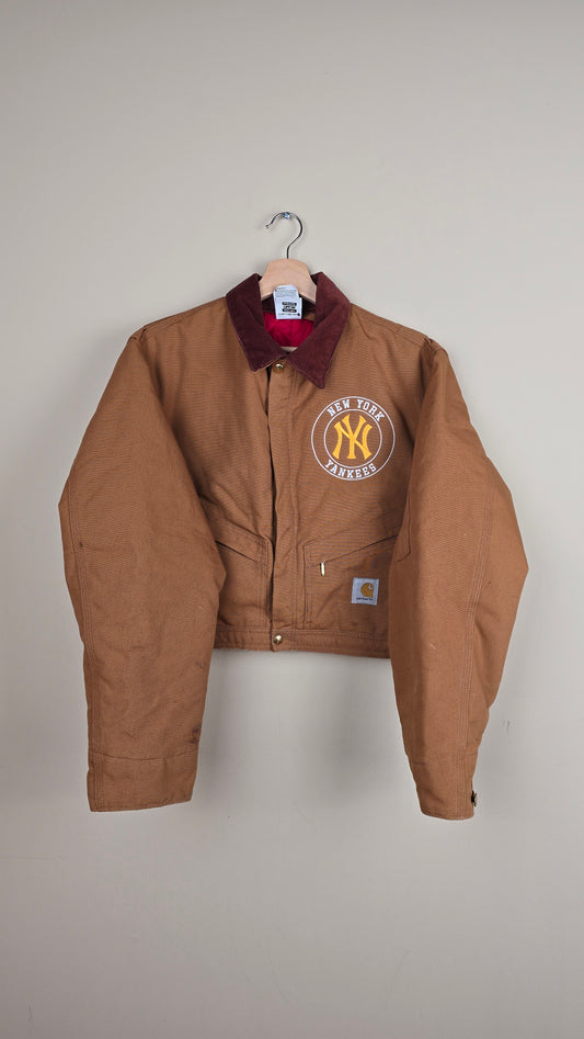 Vintage Carhartt X NY Yankees Cropped Jacket | Brown - Size S (088)