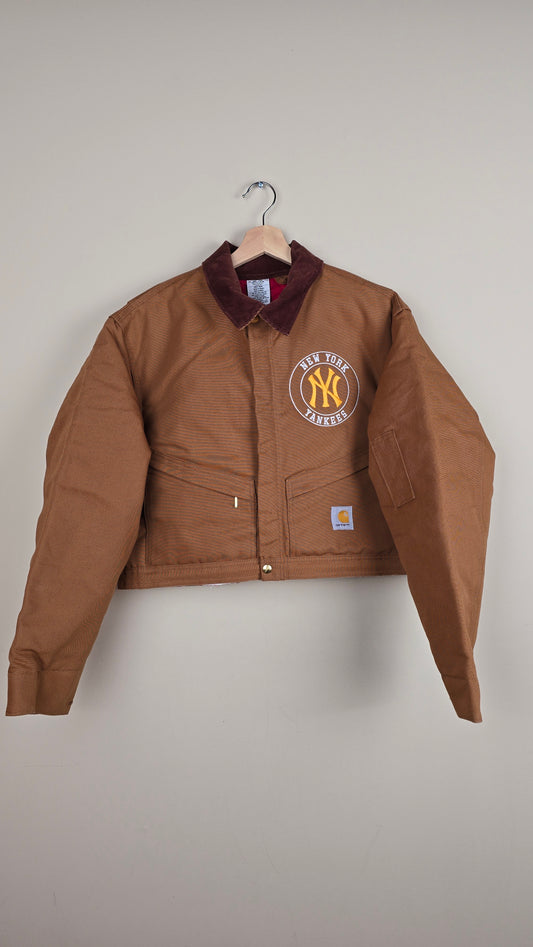 Vintage Carhartt X NY Yankees Cropped Jacket | Brown - Size L (089)