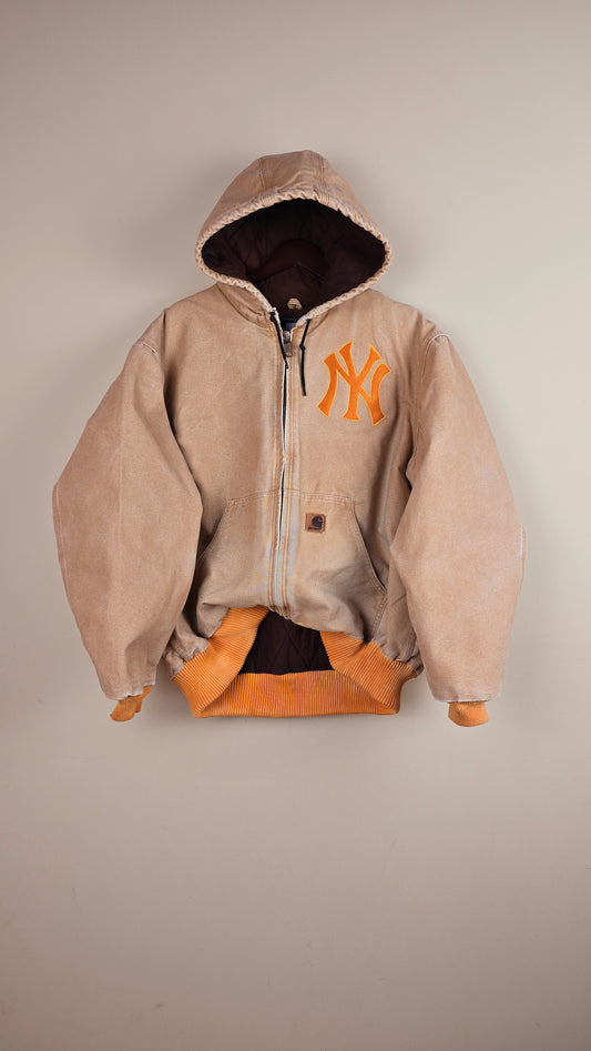 Vintage Carhartt x NY Hoodie Jacket | Beige | XL | 004