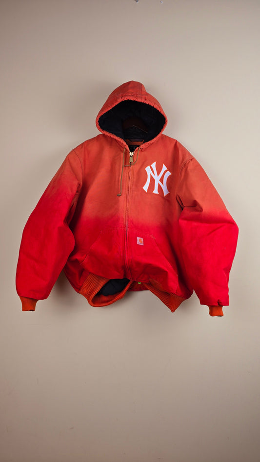 Vintage Carhartt x NY Hoodie Jacket | Ombre Red | XL | 008