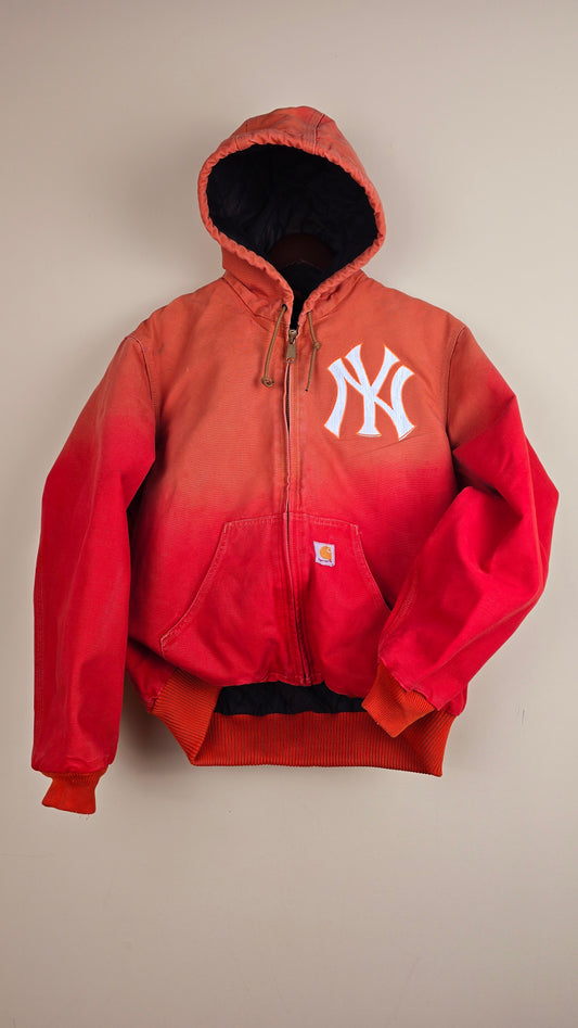 Vintage Carhartt x NY Hoodie Jacket | Ombre Red | M | 009