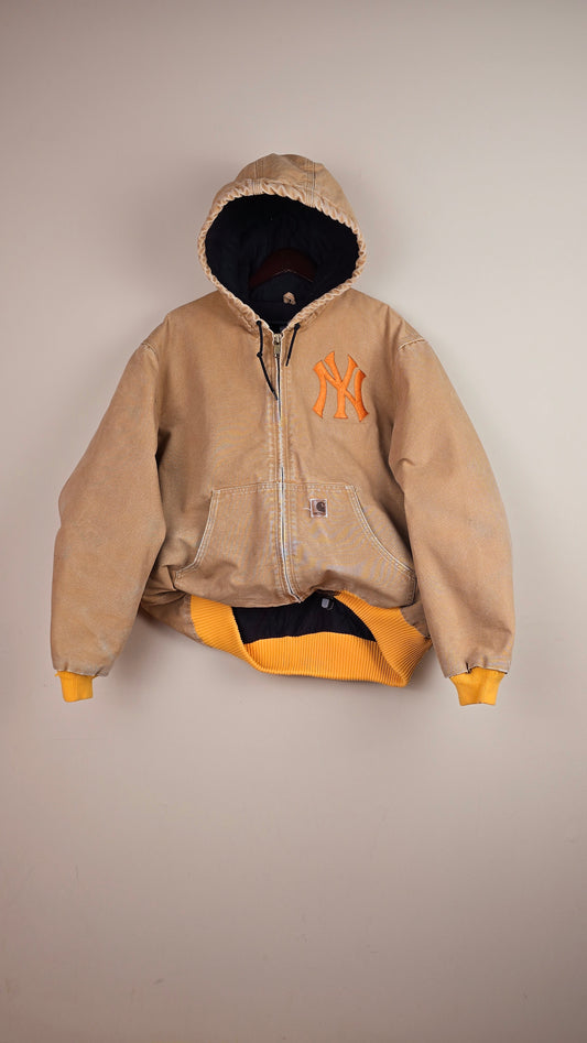 Vintage Carhartt x NY Hoodie Jacket | Beige | XL | 011