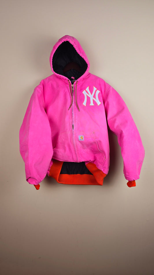Vintage Carhartt x NY Hoodie Jacket | Pink | L | 025