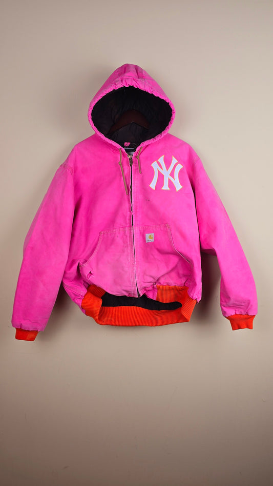 Vintage Carhartt x NY Hoodie Jacket | Pink | L | 026