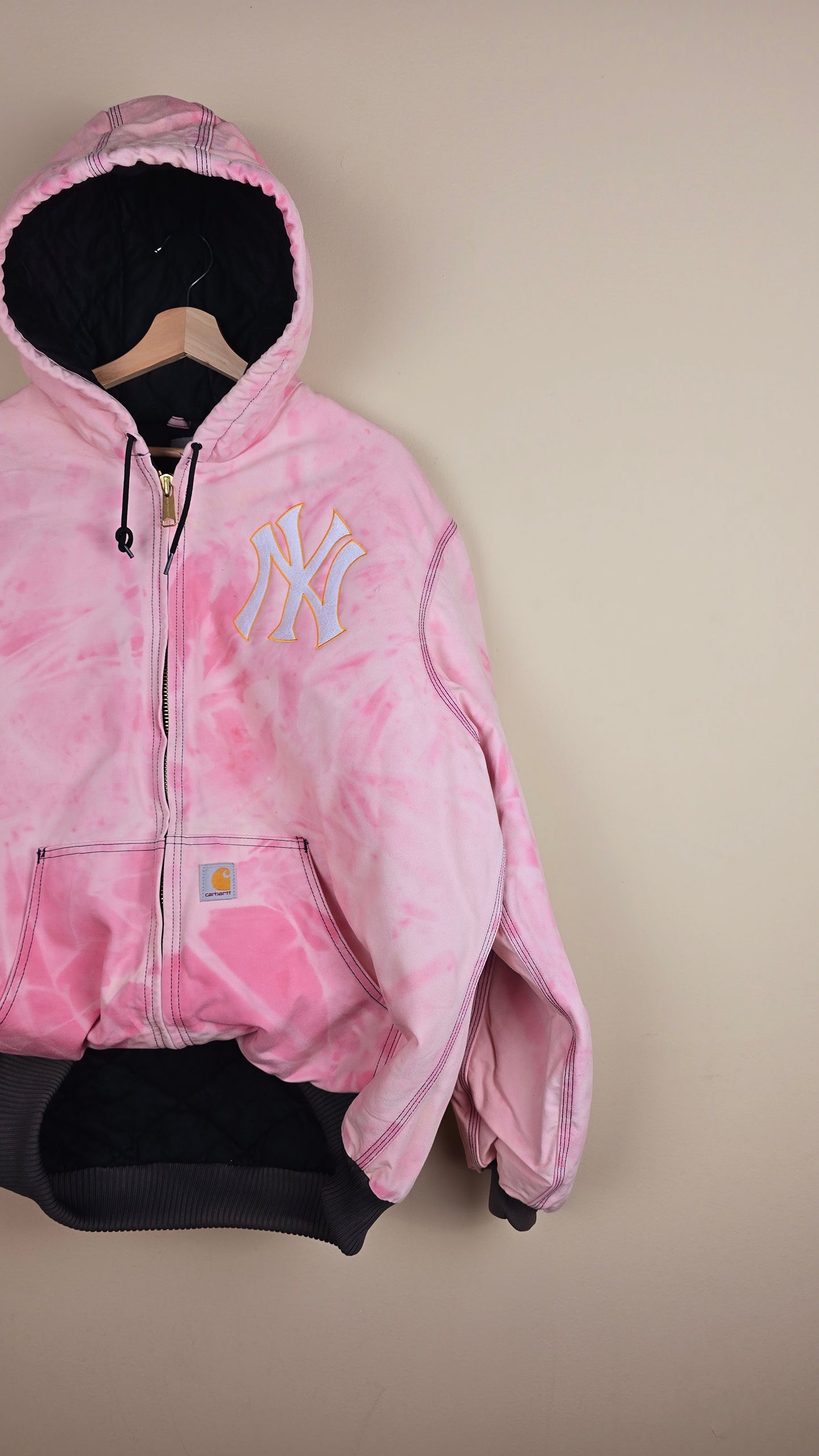 Vintage Carhartt x NY Hoodie Jacket | Camo Pink | XL | 030