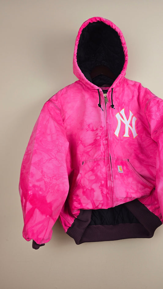 Vintage Carhartt x NY Hoodie Jacket | Camo Pink | XL | 028