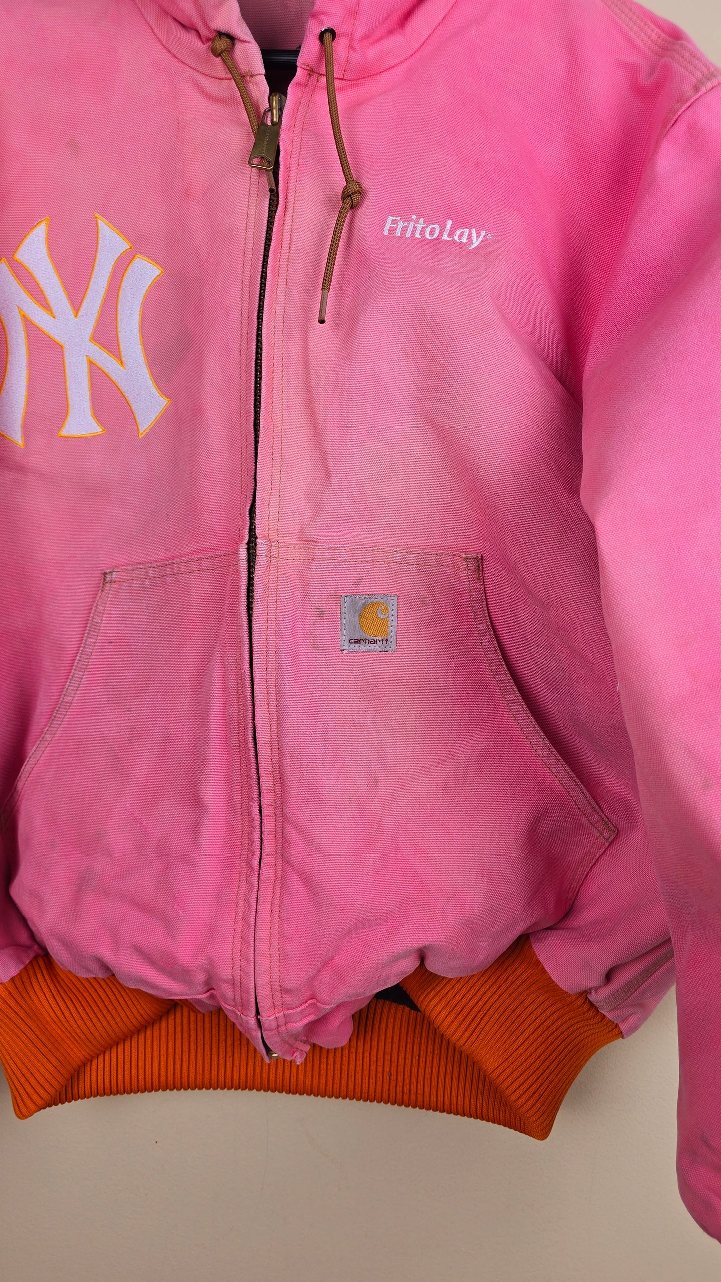 Vintage Carhartt x NY x Frito Lay Hoodie Jacket | Pink | L | 032