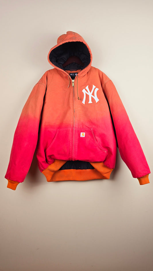 Vintage Carhartt x NY Hoodie Jacket | Ombre Red | XL | 035