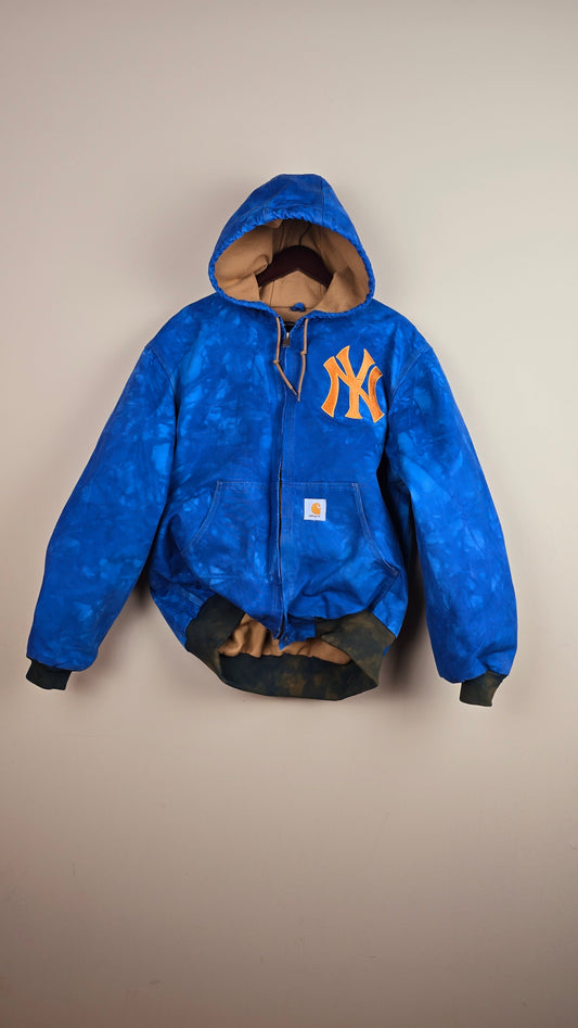 Vintage Carhartt x NY Hoodie Jacket | Camo Blue | L | 036