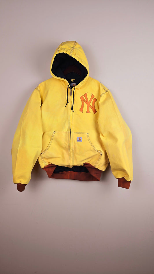 Vintage Carhartt x NY Hoodie Jacket | Yellow | M | 040