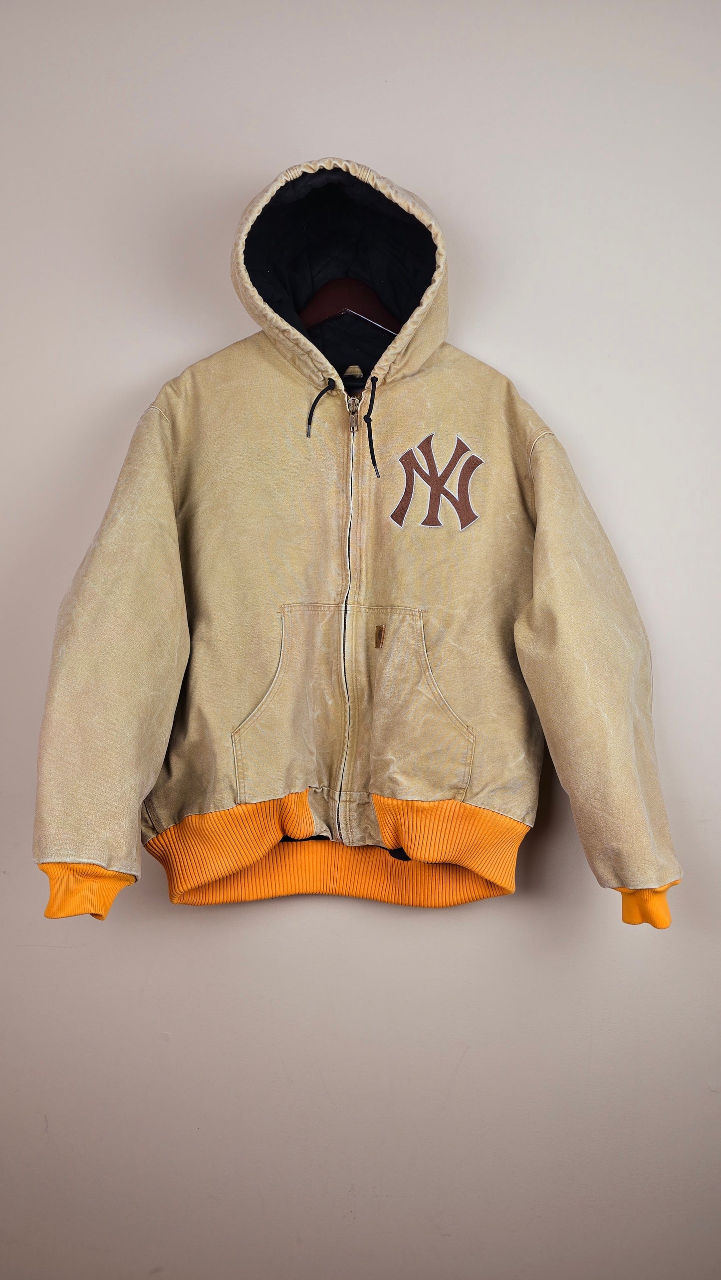 Vintage Carhartt x NY Hoodie Jacket | Beige | 2XL | 066