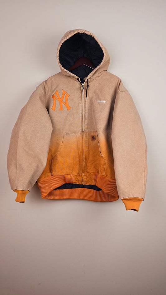 Vintage Carhartt x NY x Frito Lay Hoodie Jacket | Ombre Orange | 2XL | 068
