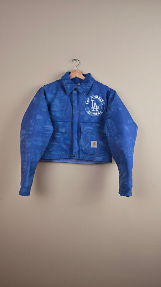 Vintage Carhartt X LA Dodgers Cropped Jacket | Camo Blue | Size L | J002