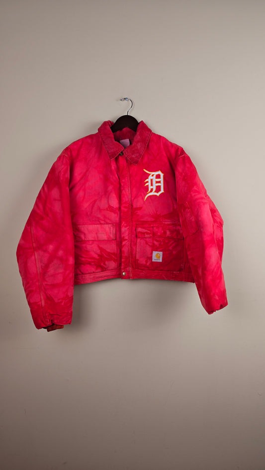Vintage Carhartt X Detroit Cropped Jacket | Camo Red | Size XL | J003