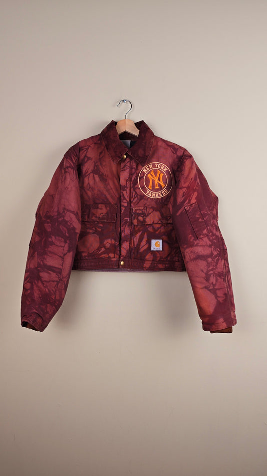 Vintage Carhartt X NY Yankees Cropped Jacket | Camo Brown | Size M | J005