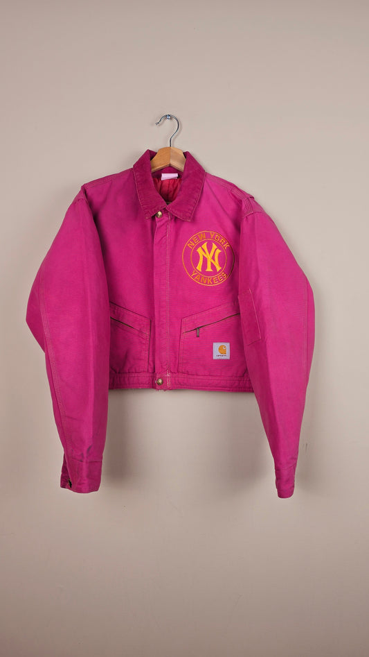 Vintage Carhartt X NY Yankees Cropped Jacket | Coral Pink | Size M | J020