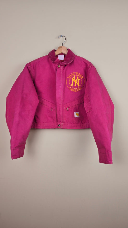 Vintage Carhartt X NY Yankees Cropped Jacket | Coral Pink | Size M | J021