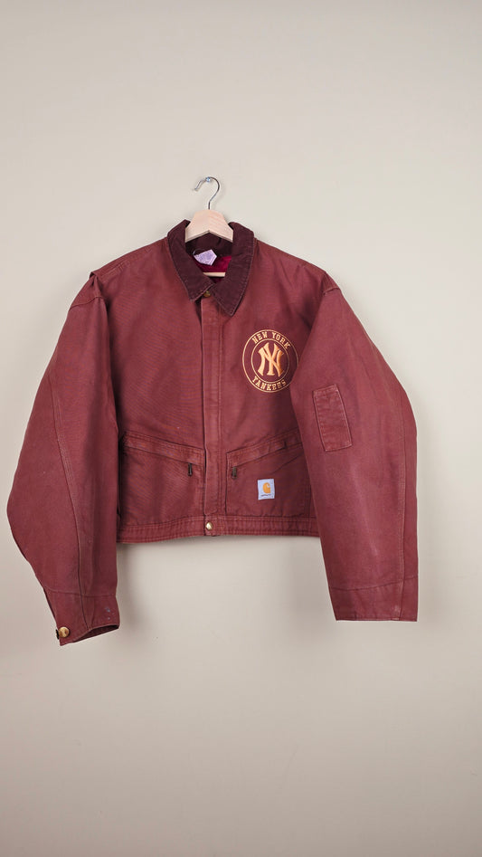 Vintage Carhartt X NY Yankees Cropped Jacket | Chocolate | Size 2XL | J022