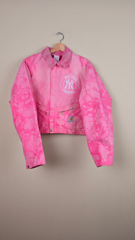 Vintage Carhartt X NY Yankees Cropped Jacket | Camo Pink | Size L | J027
