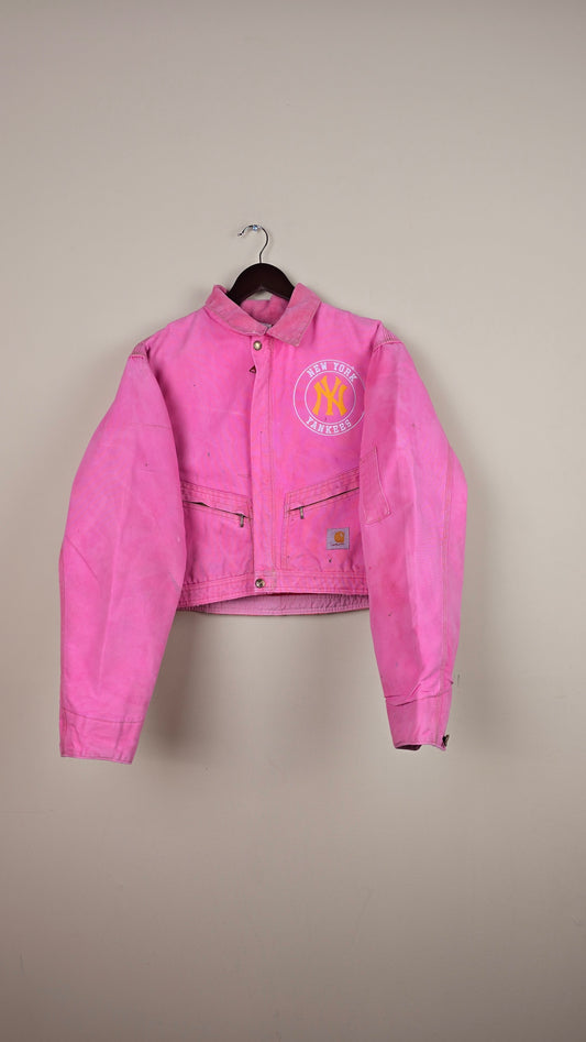 Vintage Carhartt X NY Yankees Cropped Jacket | Pink | Size M | J029