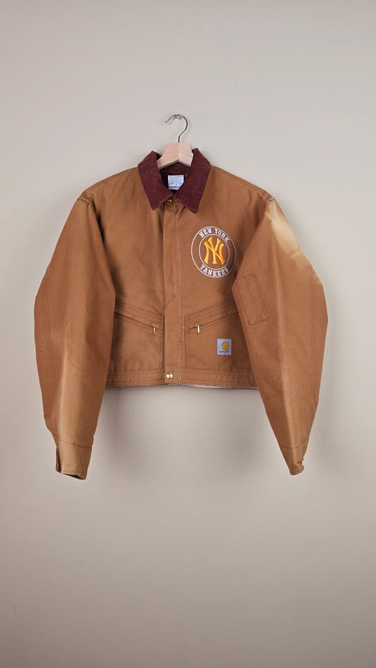Vintage Carhartt X NY Yankees Cropped Jacket | Brown | Size XL | J031