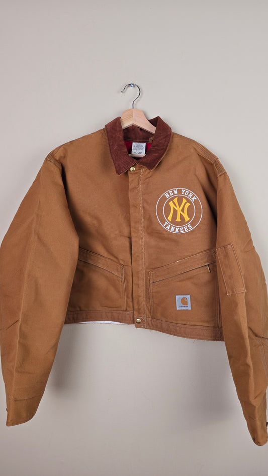Vintage Carhartt X NY Yankees Cropped Jacket | Brown | Size 2XL | J034