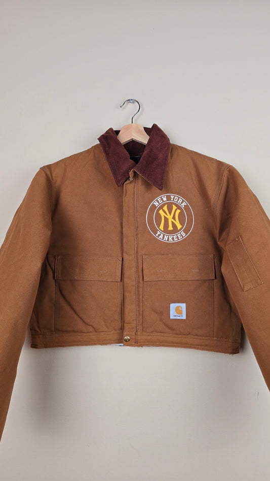 Vintage Carhartt X NY Yankees Cropped Jacket | Brown | XL | J037