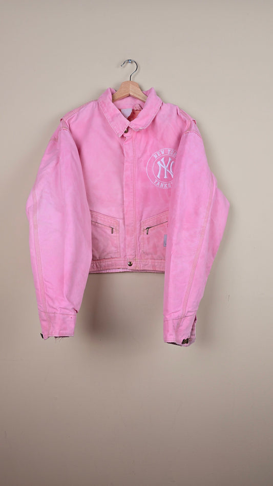 Vintage Carhartt X NY Yankees Cropped Jacket | Pink | XL | J038