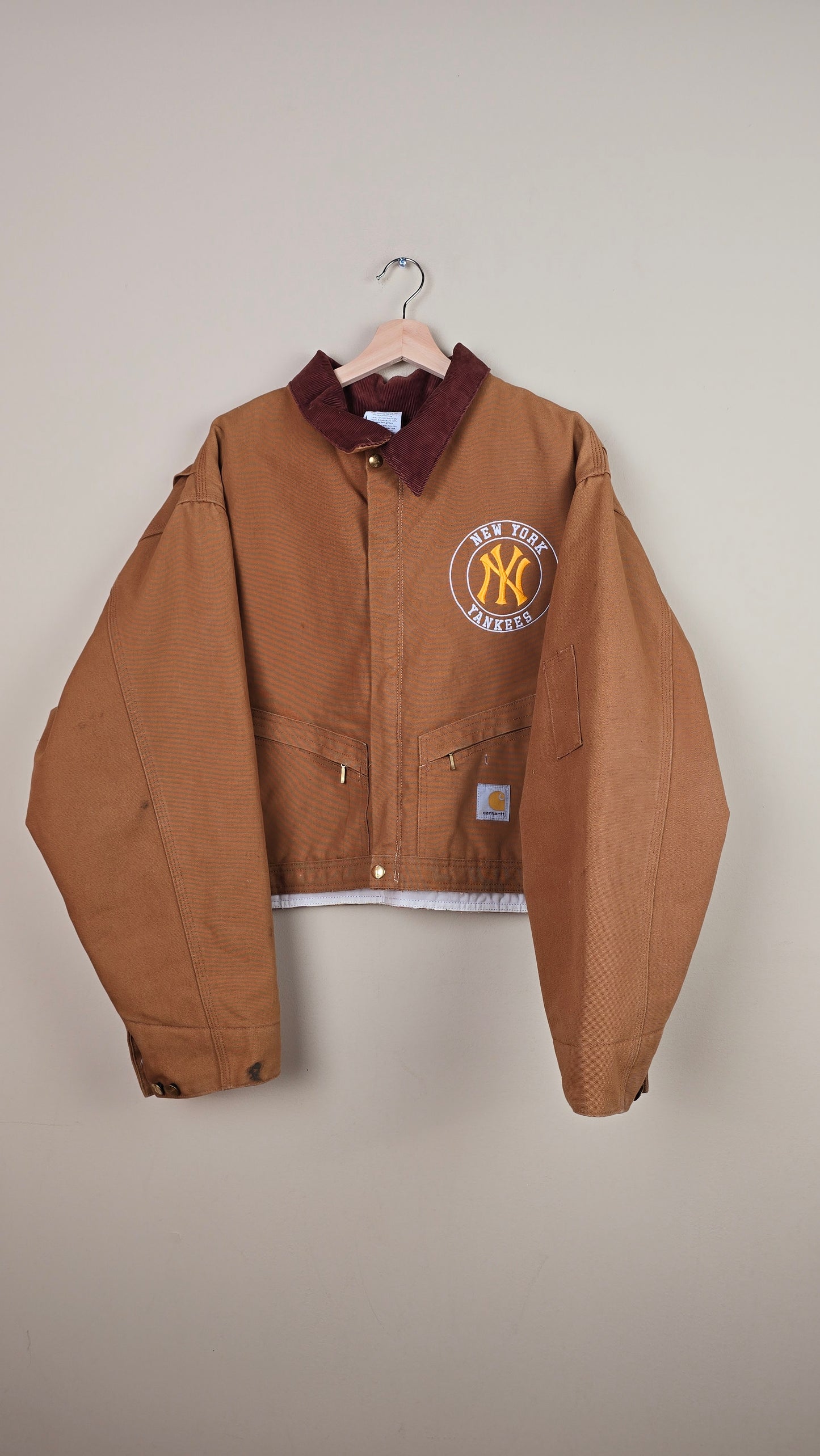 Vintage Carhartt X NY Yankees Cropped Jacket | Brown | 3XL | J039