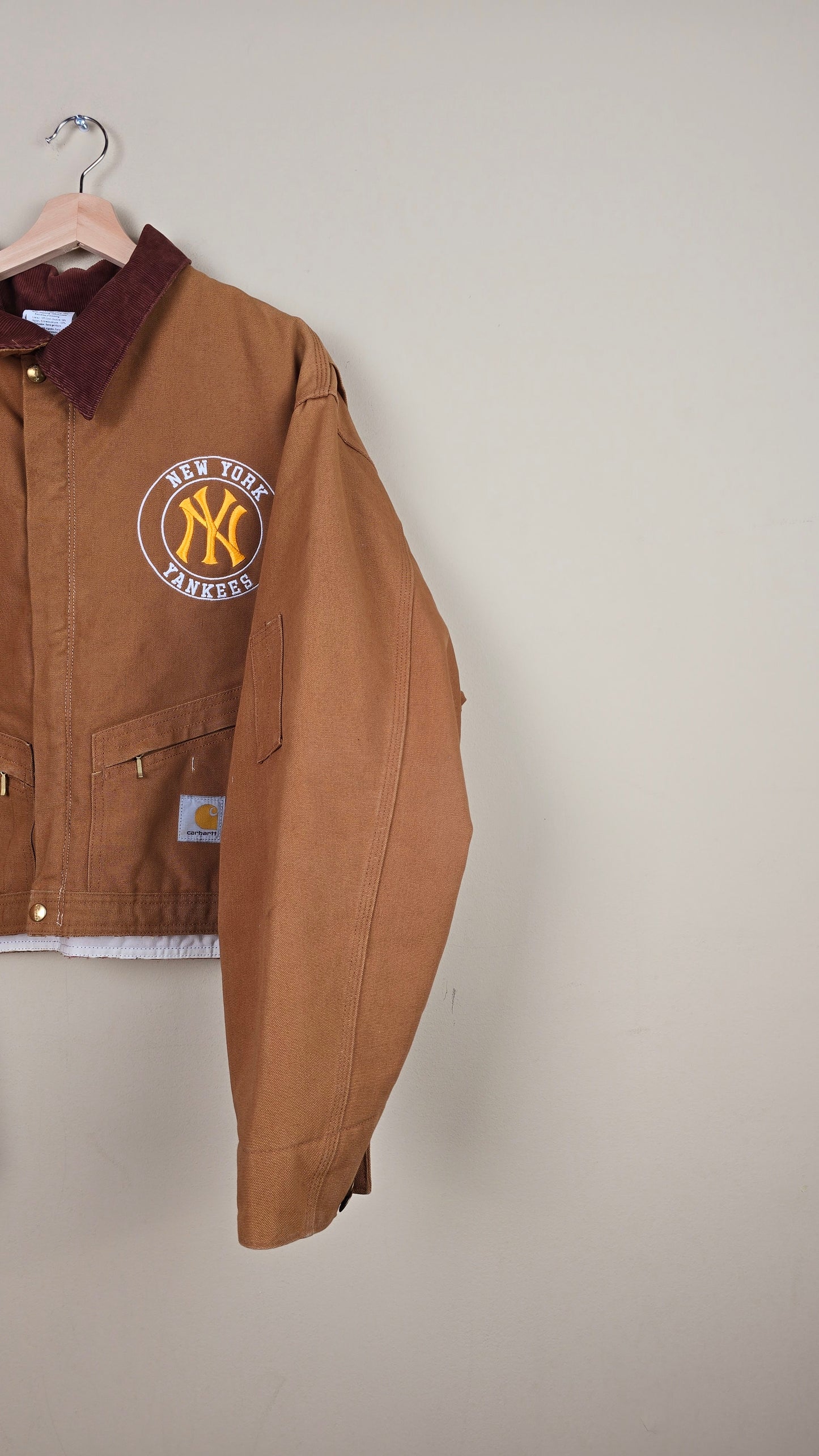 Vintage Carhartt X NY Yankees Cropped Jacket | Brown | 3XL | J039