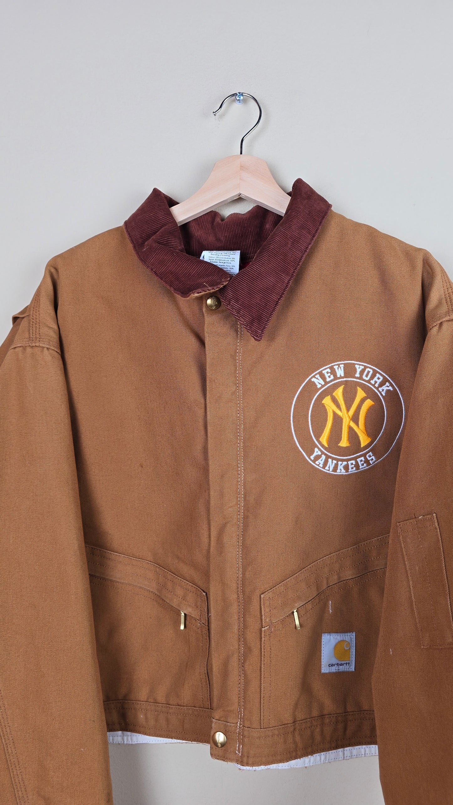 Vintage Carhartt X NY Yankees Cropped Jacket | Brown | 3XL | J039