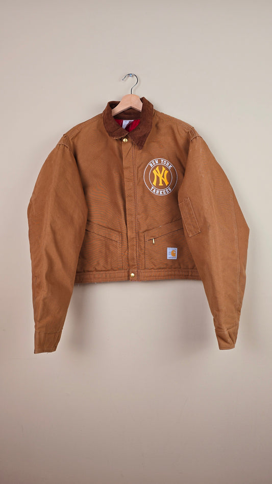 Vintage Carhartt X NY Yankees Cropped Jacket | Brown | XL | J040