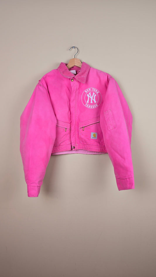 Vintage Carhartt X NY Yankees Cropped Jacket | Pink | L | J041