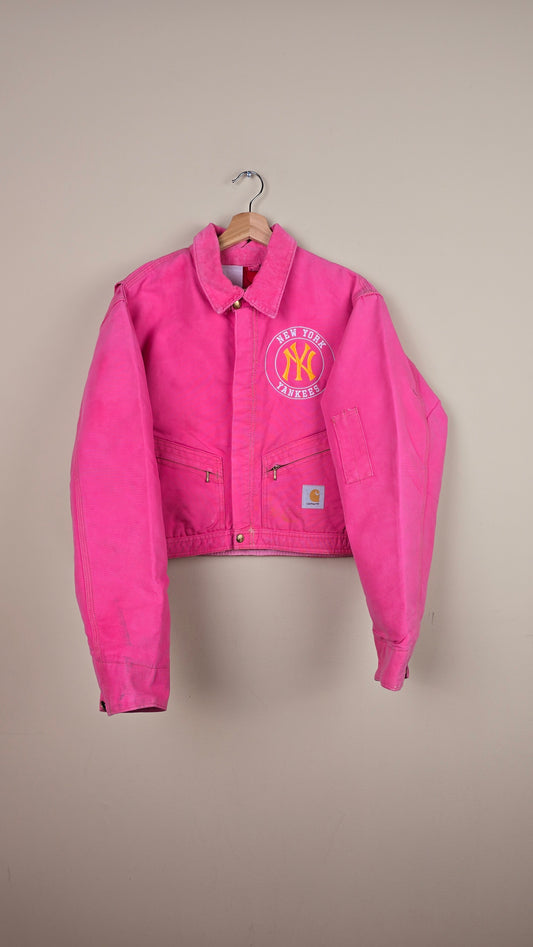 Vintage Carhartt X NY Yankees Cropped Jacket | Pink | L | J042