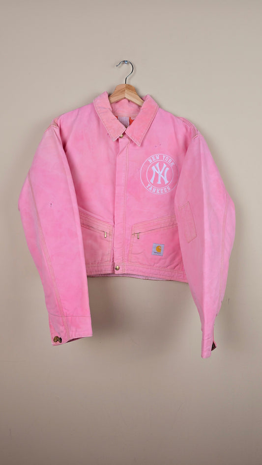 Vintage Carhartt X NY Yankees Cropped Jacket | Pink | XL | J045