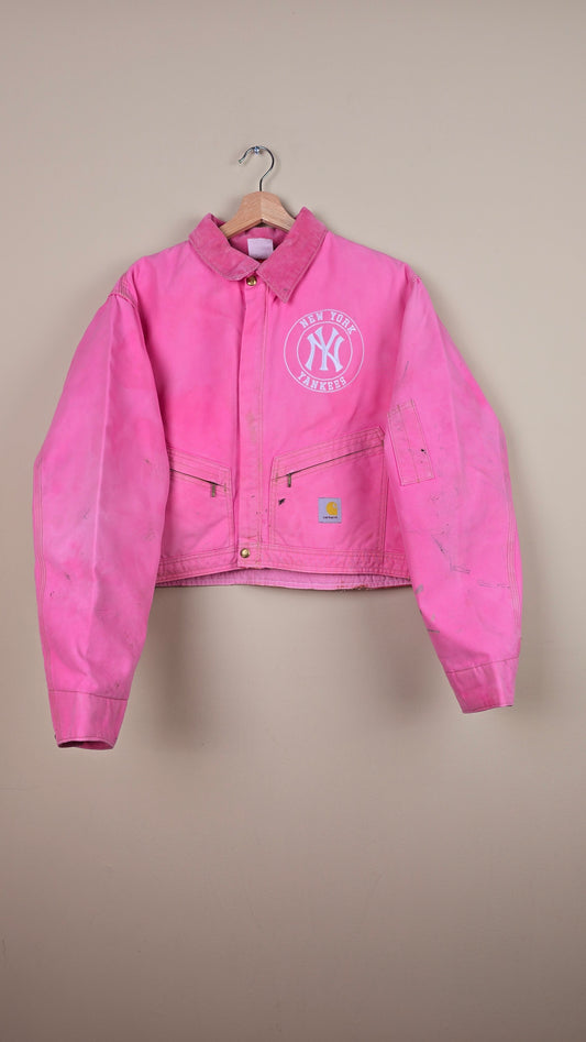 Vintage Carhartt X NY Yankees Cropped Jacket | Pink | L | J048